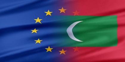 Kombinierte Flagge EU/Malediven