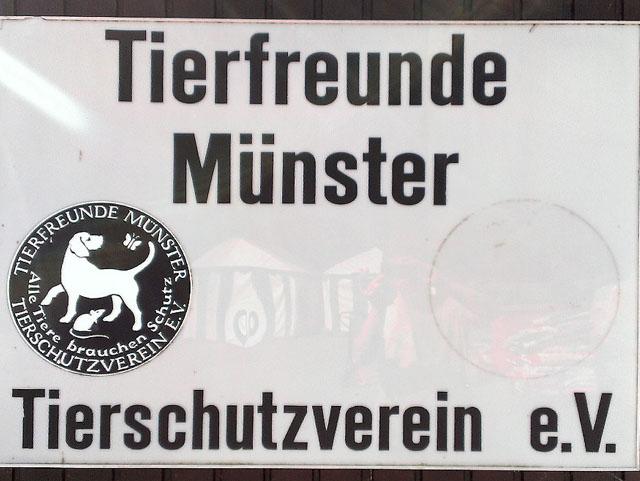Vereinsschild der Tierfreunde Münster