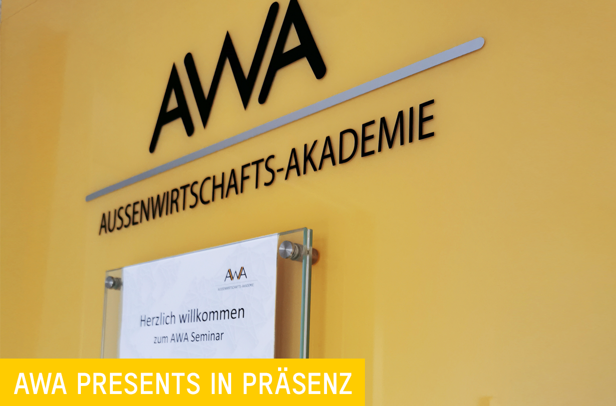 Willkommensschid zum AWA-Seminar