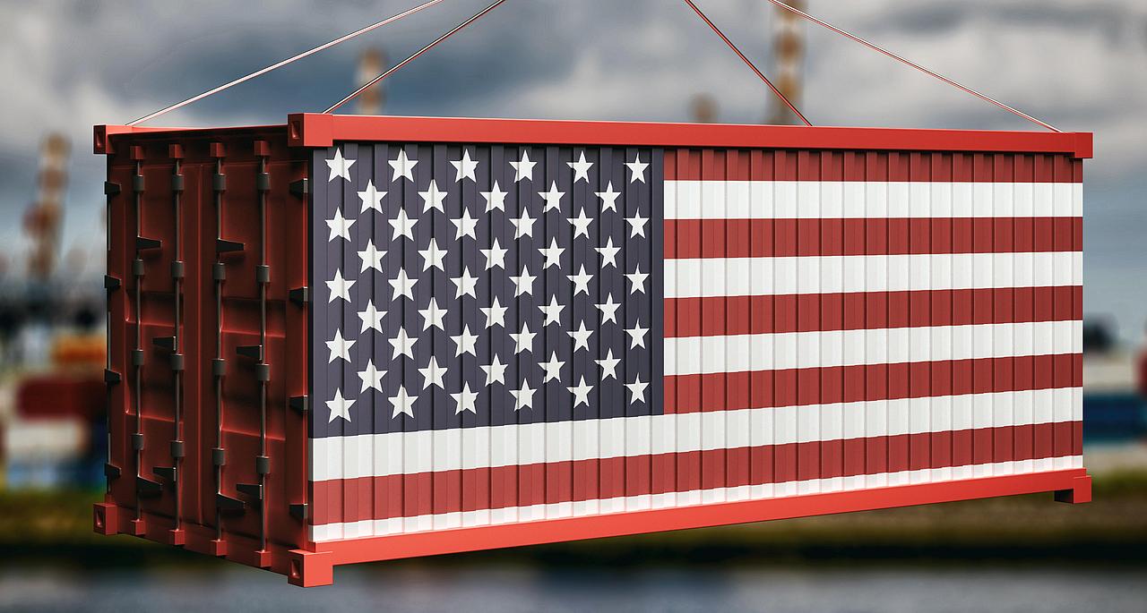Container mit US-Flagge