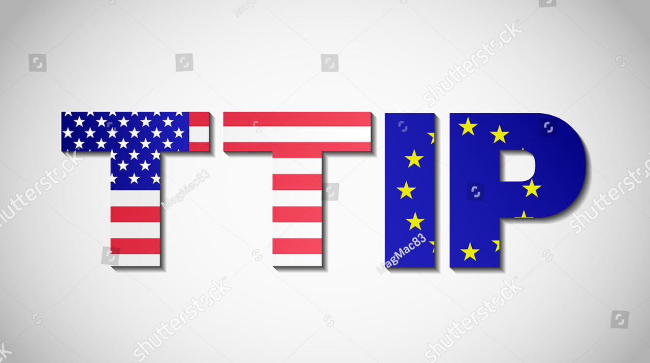 Schriftzug Freihandelsabkommen TTIP 